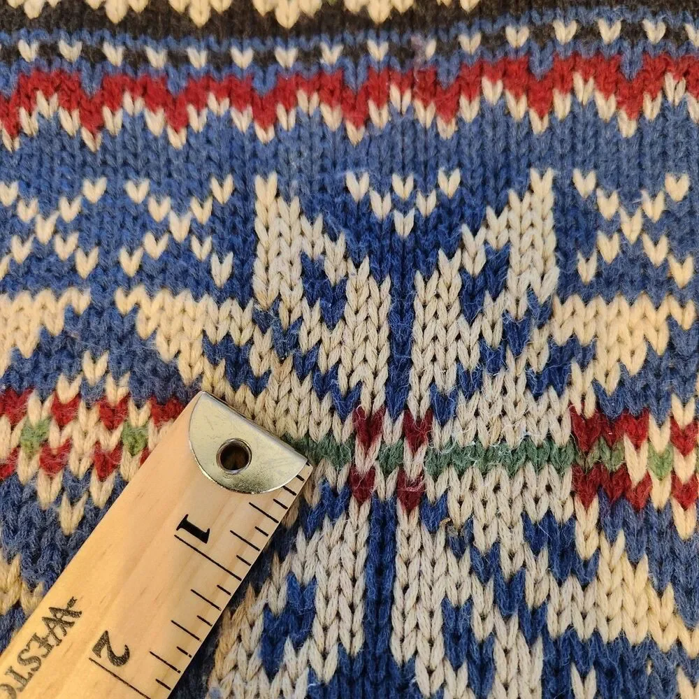 Vintage Polo Ralph Lauren Mens LS Sweater Beige Snowflake Nordic Cotton Knit  XL